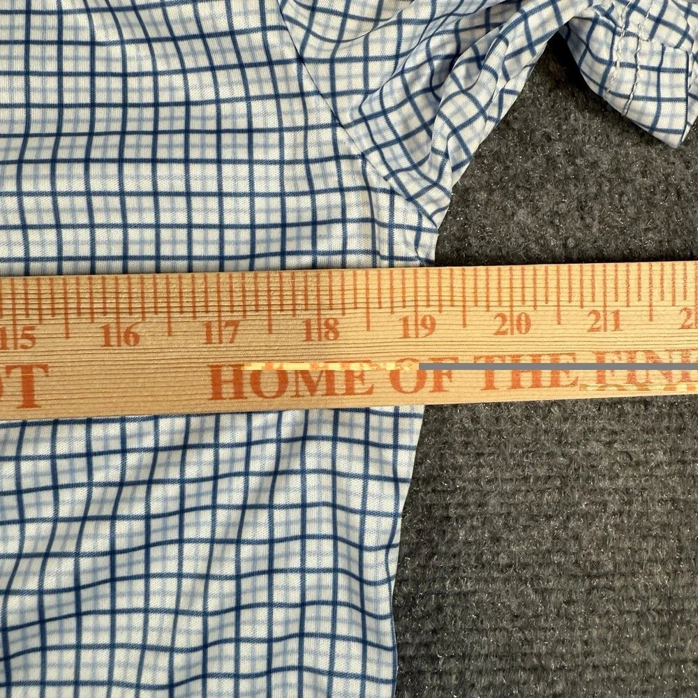 Collars and Co Polo Shirt Mens Small Blue Check Dress Collar Short Sleeve New‎ - Picture 10 of 11